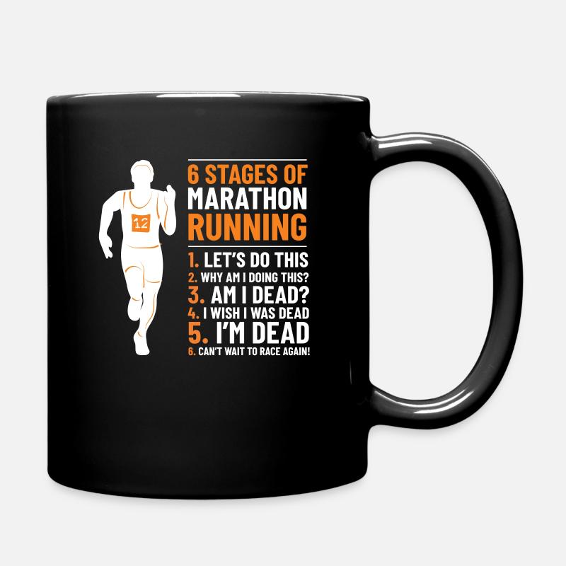 6 étapes de marathon course à pied - Mug uni - noir