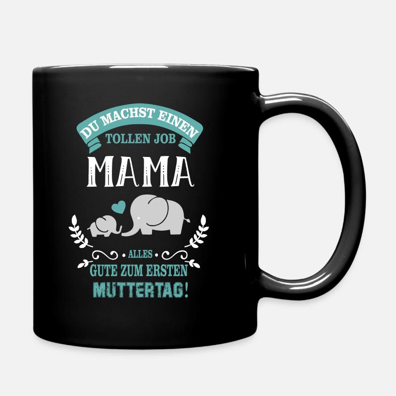 Muttertag Elefant - Tasse einfarbig - Schwarz