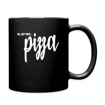 Pizza - Tasse einfarbig - Schwarz - Rechts