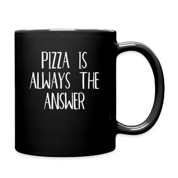 Pizza - Tasse einfarbig - Schwarz - Rechts