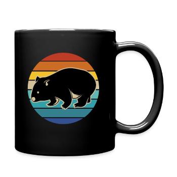 Wombat Australien Beuteltier Geschenk Retro - Tasse einfarbig - Schwarz - Rechts