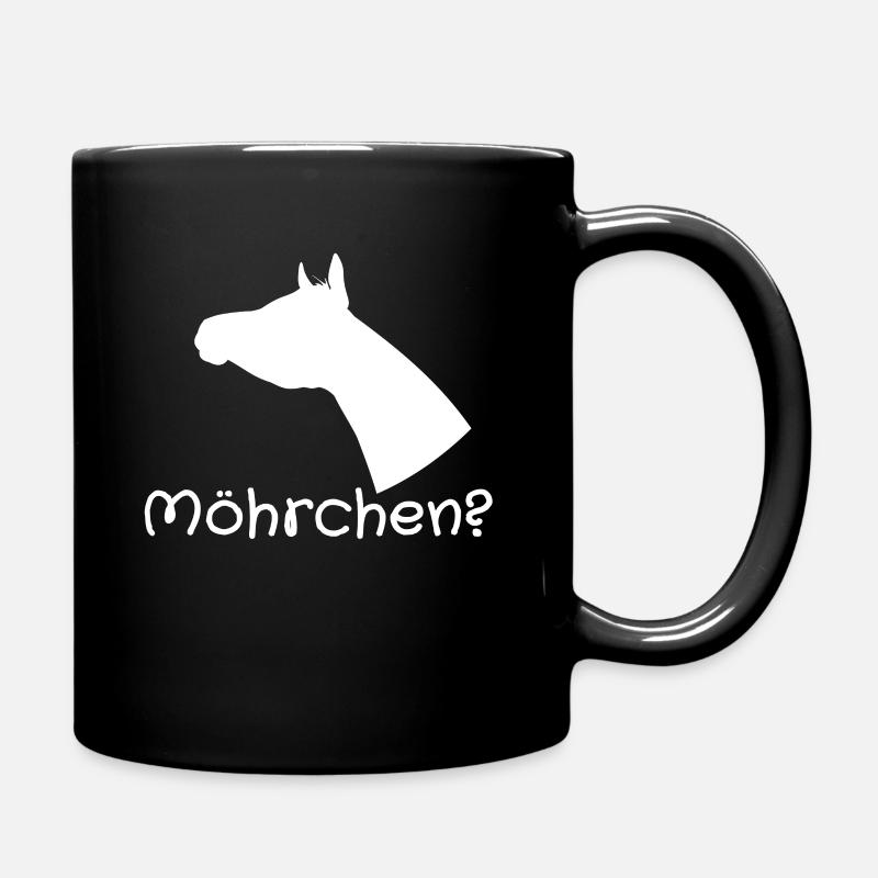 Das Pferd liebt Möhrchen - Tasse einfarbig - Schwarz
