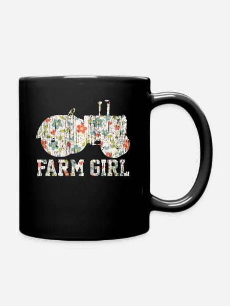 Farm Girl Farming - Full Colour Mug - black
