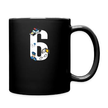 Child Birthday 6 years Police Policeman T-Shirt - Full Colour Mug - black - Right
