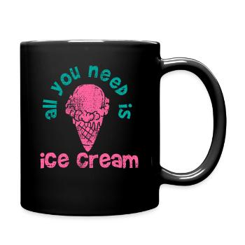 Eis - Tasse einfarbig - Schwarz - Rechts