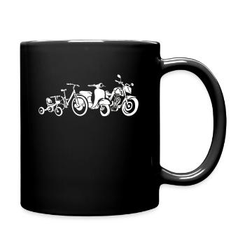 Motorrad Fahrrad Dreirad - Tasse einfarbig - Schwarz - Rechts