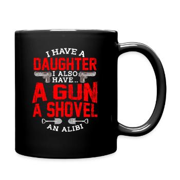 Conception de la fête des pères Pelle à pistolet fille drôle - Mug uni - noir - Droite