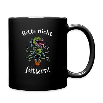 Fleischfressende Pflanze Venusfliegenfalle Cartoon - Tasse einfarbig - Schwarz - Rechts
