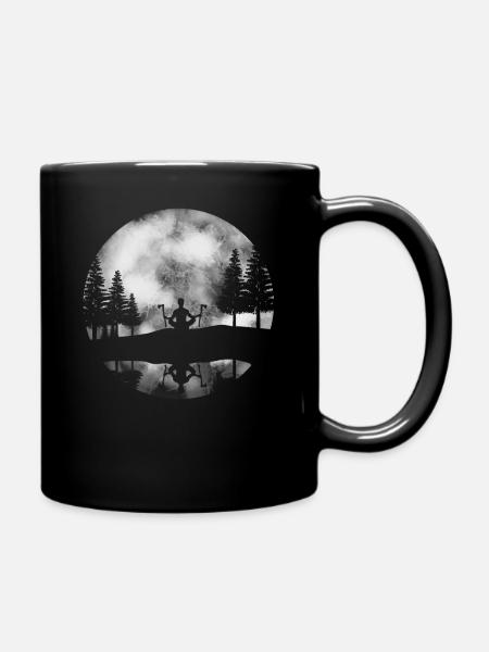 HOLZ SÄGE KETTENSÄGE GESCHENK WALD FÖRSTER BERUF - Tasse einfarbig - Schwarz