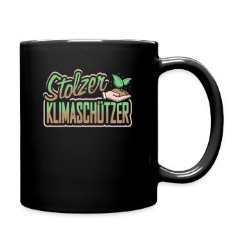Stolzer Klimaschützer - Tasse einfarbig - Schwarz - Rechts