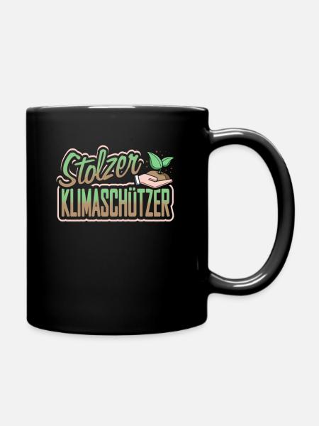 Stolzer Klimaschützer - Tasse einfarbig - Schwarz