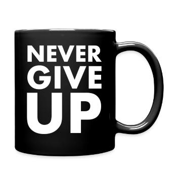 never give up motivation Sport Fitness gym - Tasse einfarbig - Schwarz - Rechts
