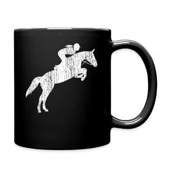 Springreiten - Tasse einfarbig - Schwarz - Rechts