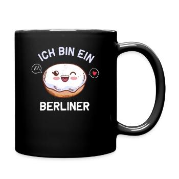 Ich bin ein Berliner Shirt für Berlin JFK T-Shirt - Tasse einfarbig - Schwarz - Rechts
