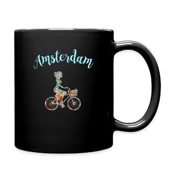 Amsterdam T-Shirt Bicycle Souvenir Gift - Full Colour Mug - black - Right