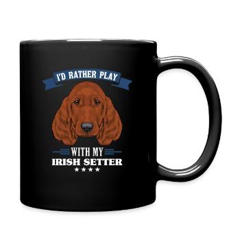 Irish Setter - Tasse einfarbig - Schwarz - Rechts