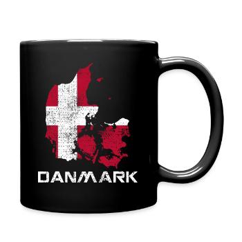 Danemark Carte du drapeau danois - Mug uni - noir - Droite