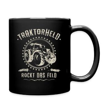 Traktor-Held Rockt Cooles Trecker Bauern Geschenk - Tasse einfarbig - Schwarz - Rechts