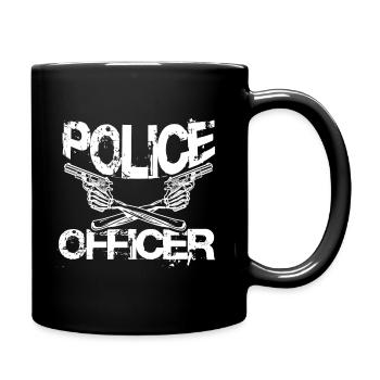 Polizist Polizei - Tasse einfarbig - Schwarz - Rechts