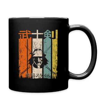 Samurai Retro Katana - Tasse einfarbig - Schwarz - Rechts
