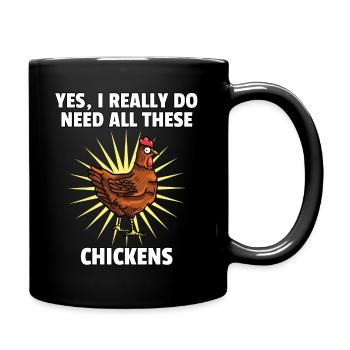 Poulet fermier poules cadeau chuchoteur poulet coq - Mug uni - noir - Droite
