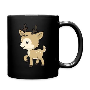Kleiner Baby Hirsch Deer - Tasse einfarbig - Schwarz - Rechts