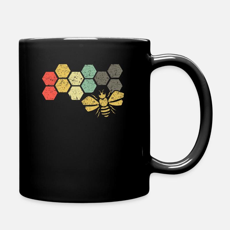 Bienen Bee Imker Naturschutz Retro bunt Geschenk - Tasse einfarbig - Schwarz