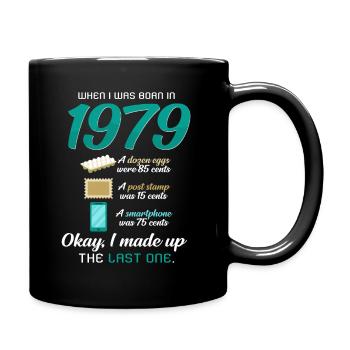 Né en 1979 - Mug uni - noir - Droite