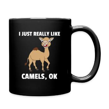 Kamel Kamele Tierliebe Liebhaber Geschenk - Tasse einfarbig - Schwarz - Rechts