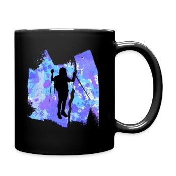 Hiking Wanderlust Hiker Mountaineering T Shirt - Full Colour Mug - black - Right