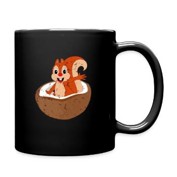 Écureuil et noix Noisette Noix d’arbre gland - Mug uni - noir - Droite