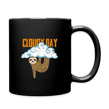 cloudy textured laziness gift - Full Colour Mug - black - Right