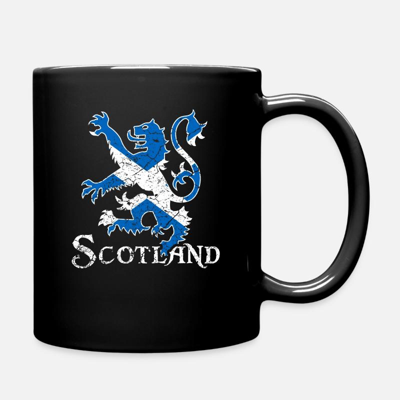 Scotland Flag Retro Scottish Gift - Full Colour Mug - black
