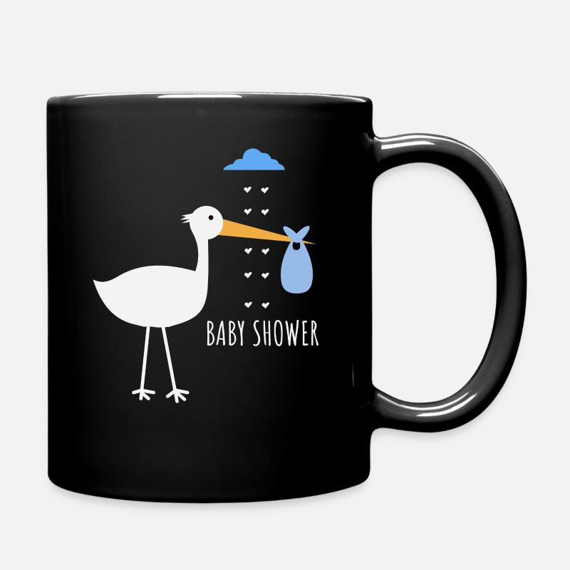 Babyparty Storch - Tasse einfarbig - Schwarz