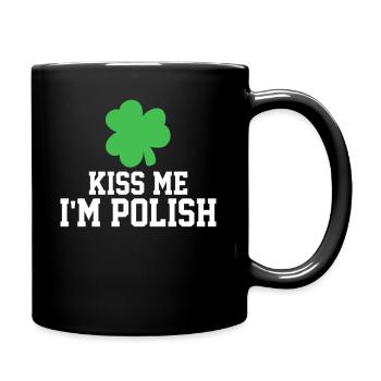 St. Patrick's Day Cloverleaf Polish Kiss - Full Colour Mug - black - Right