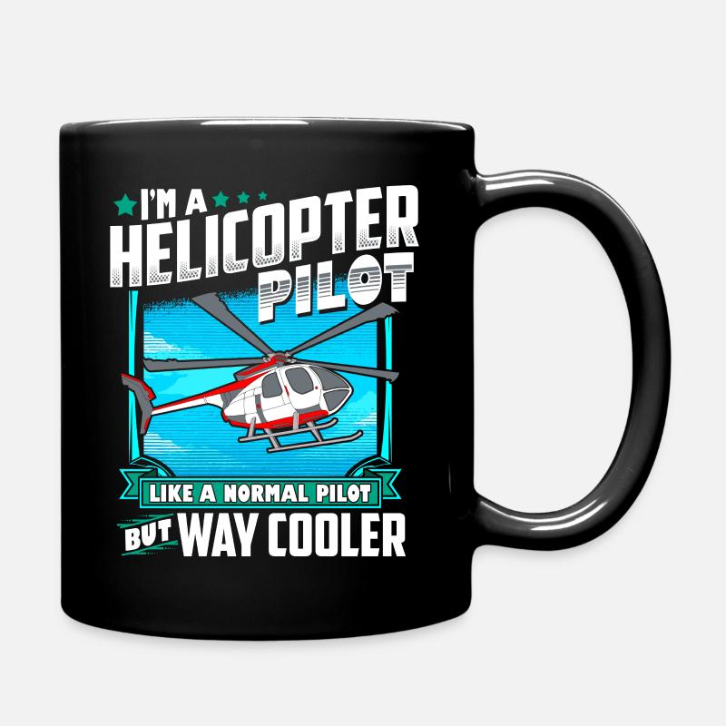 Heli Hubschrauber Pilot Helikopter Geschenk - Tasse einfarbig - Schwarz