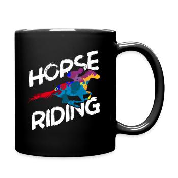 Cheval mongol - Mug uni - noir - Droite