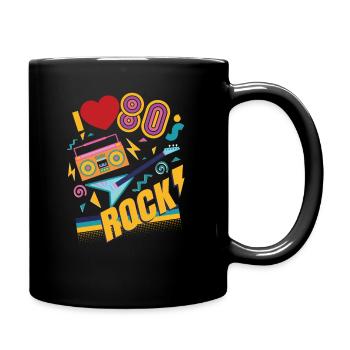 retro 80s party und rock - Tasse einfarbig - Schwarz - Rechts