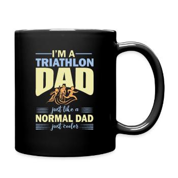 Triathlon Dad - Vater - Triathlet - Papa - Tasse einfarbig - Schwarz - Rechts