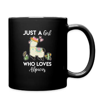 Alpaca Alpaca Girl Lama Horse Pony Gift - Full Colour Mug - black - Right