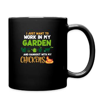 Garten Gartenarbeit Hühnerstall Gärtner Geschenk - Tasse einfarbig - Schwarz - Rechts