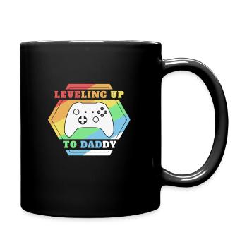 Leveling up to Dad Pregnancy T-Shirt - Full Colour Mug - black - Right
