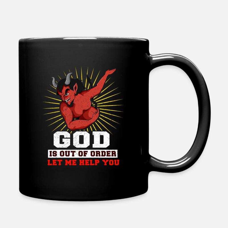 Gott Ist Außer Betrieb Blasphemie Der Teufel Hilft - Tasse einfarbig - Schwarz