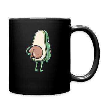 Lustiges Avocado-Hintern-Kleid - niedliches veganes Geschenk - Tasse einfarbig - Schwarz - Rechts