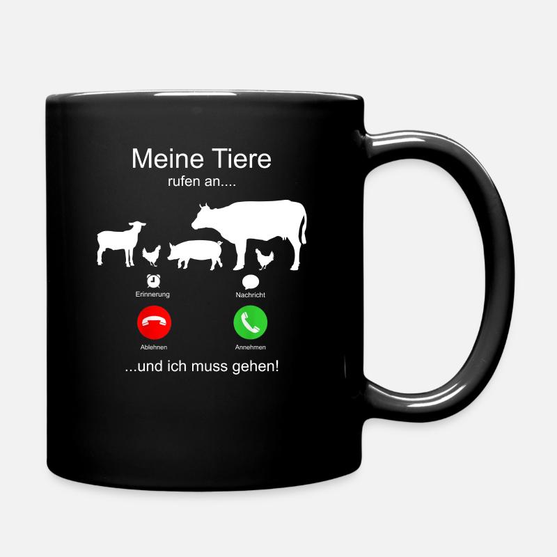 Meine Tiere rufen und ich muss gehen Ackerdemiker - Tasse einfarbig - Schwarz
