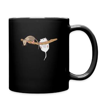 Süße Ratten Klettern Paar Geschenkidee Haustier - Tasse einfarbig - Schwarz - Rechts