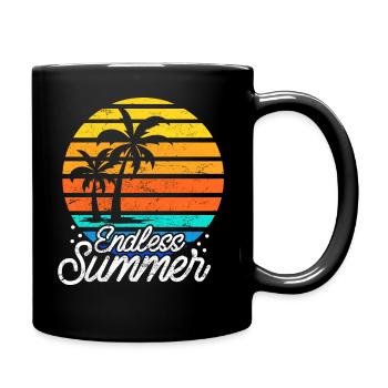 Tropischer Strand Sommerurlaub - Tasse einfarbig - Schwarz - Rechts