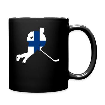 Eishockeyspieler Finnland - Tasse einfarbig - Schwarz - Rechts