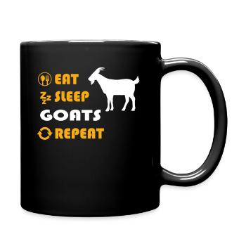 Mangez. Sommeil. Les chèvres. Répétez. - Mug uni - noir - Droite