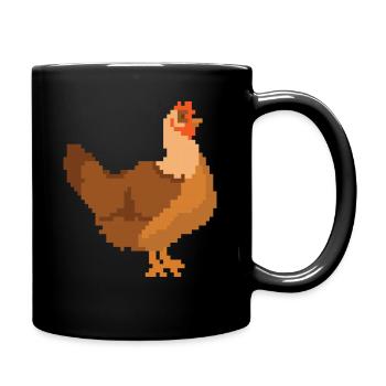 Hühner Huhn Pixel neu Tiere Tier Gamer Geschenk - Tasse einfarbig - Schwarz - Rechts